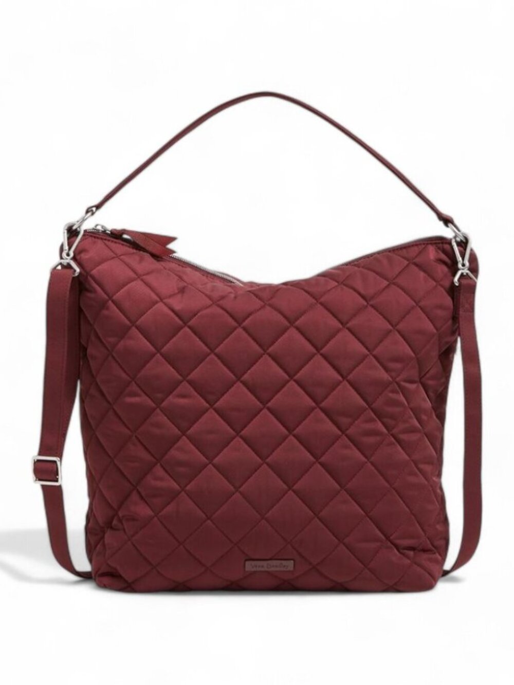 Vera Bradley Slouchy Oversize Hobo Crossbody Purse Bag Quilted Raisin NWT